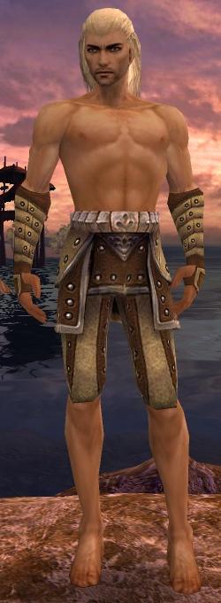 Waldläufer Elite-Beschlagene Leder-Rüstung Männlich hand bein vorne.jpg