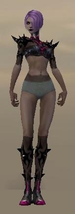 Nekromant Obsidian-Rüstung Weiblich brust schuh vorne.jpg