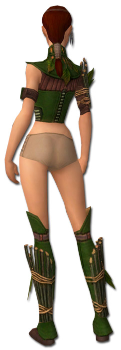Waldläufer Druiden-Rüstung Weiblich brust schuh hinten.jpg
