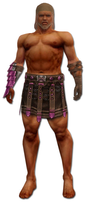 Krieger Elite-Gladiatoren-Rüstung Männlich hand bein vorne.jpg
