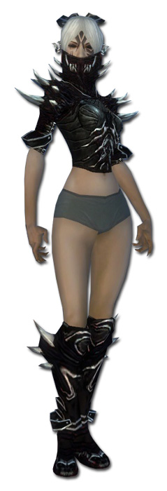 Nekromant Elite-Luxon-Rüstung Weiblich brust schuh vorne.jpg