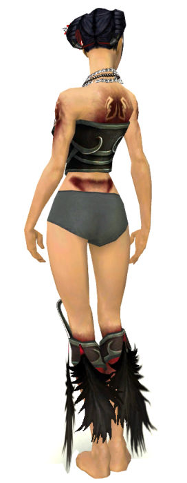 Nekromant Sonnenspeer-Rüstung Weiblich brust schuh hinten.jpg