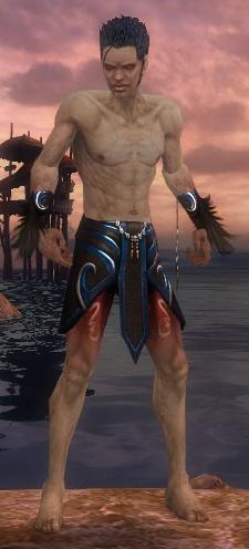 Nekromant Sonnenspeer-Rüstung Männlich hand bein vorne.jpg