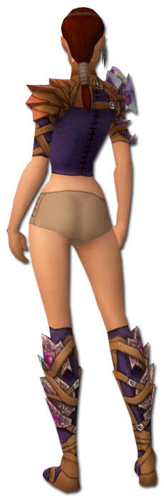 Waldläufer Lindwurmschuppen-Rüstung Weiblich brust schuh hinten.jpg