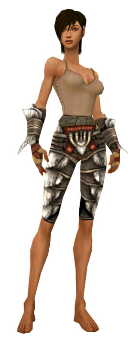 Waldläufer Elite-Lindwurmschuppen-Rüstung Weiblich hand bein vorne.jpg