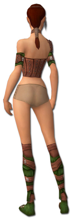 Waldläufer Beschlagene Leder-Rüstung Weiblich brust schuh hinten.jpg