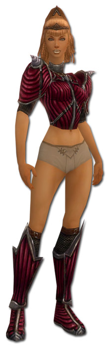 Krieger Wyvernrüstung Weiblich brust schuh vorne.jpg