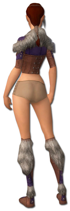 Waldläufer Pelzverbrämte-Rüstung Weiblich brust schuh hinten.jpg