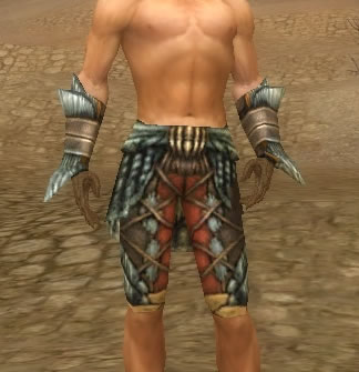 Waldläufer Elite-Lindwurmschuppen-Rüstung Männlich hand bein vorne.jpg