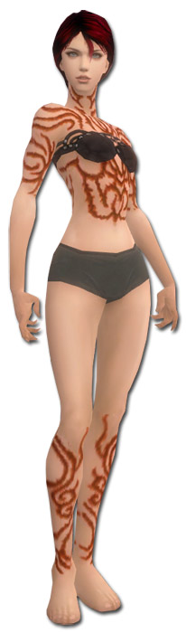 Nekromant Narbenmuster-Rüstung Weiblich brust schuh vorne.jpg