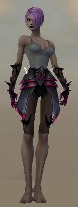 Nekromant Obsidian-Rüstung Weiblich hand bein vorne.jpg