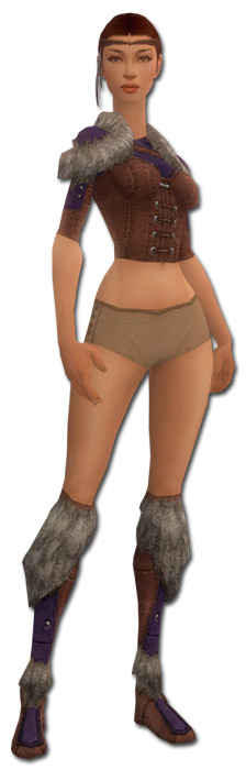 Waldläufer Pelzverbrämte-Rüstung Weiblich brust schuh vorne.jpg