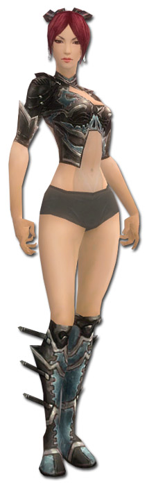 Nekromant Kurzick-Rüstung Weiblich brust schuh vorne.jpg