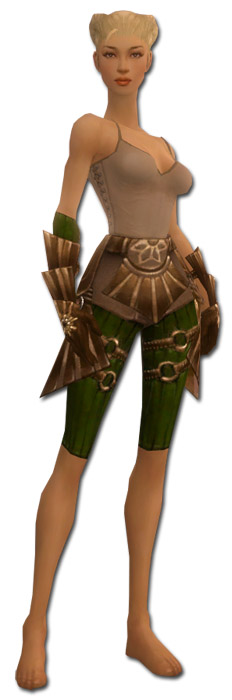 Waldläufer Sonnenspeer-Rüstung Weiblich hand bein vorne.jpg