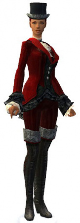 Eleganter Smoking mit Zylinder weiblich vorne.jpg